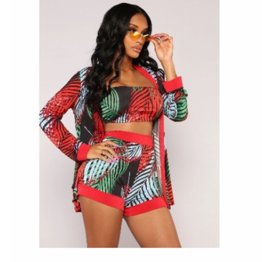 3 piece short set
